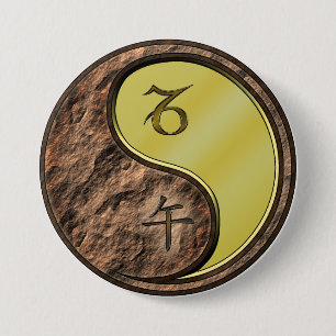 Steinbock & Metallpferd Button