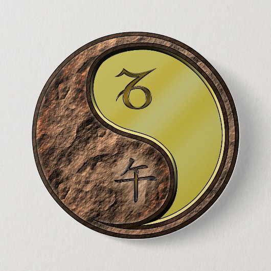 Steinbock & Metallpferd Button (Vorderseite)
