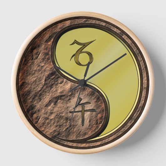 Steinbock & Metallpferd Uhr (Vorderseite)