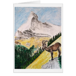 Steinbock Overviewing Matterhorn