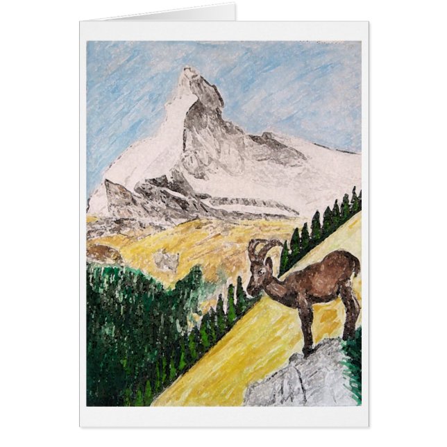 Steinbock Overviewing Matterhorn (Vorne)