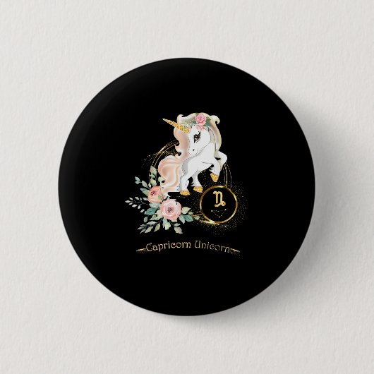 Steinbock-Shirt Zodiac Einhorn Zeichen Astrologie Button (Vorderseite)