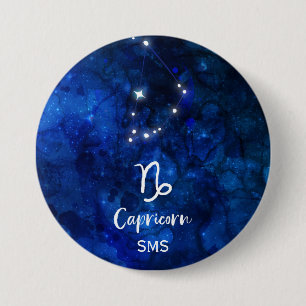 Steinbock-Sternbild-Galaxie-Himmel-Monogramm Button