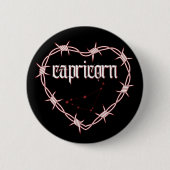 Steinbock-Sternbild Gothic Dark Edgy Geburtstag Button (Vorderseite)