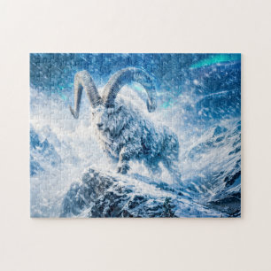 Steinbock-Sternzeichen als majestätischer Widder u Puzzle
