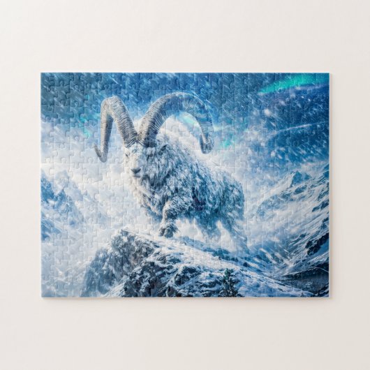 Steinbock-Sternzeichen als majestätischer Widder u Puzzle (Horizontal)