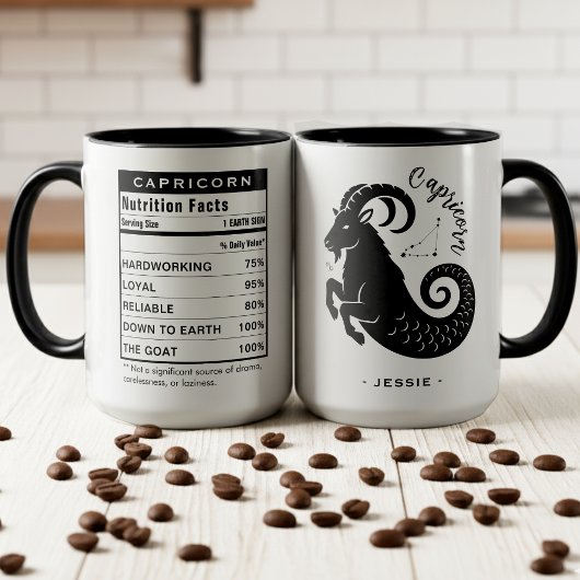 Steinbock-Sternzeichen Astrologie Ernährungsfakten Tasse