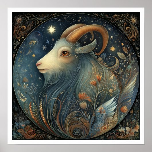 Steinbock Sternzeichen Astrologie Himmlisch Poster (Vorne)
