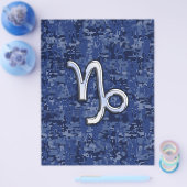 Steinbock Sternzeichen auf navyblauer digitaler Ca Flyer (Einzeln)