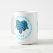 Steinbock-Sternzeichen Blaues Schaf Kaffeetasse (Vorderseite Links)