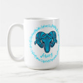 Steinbock-Sternzeichen Blaues Schaf Kaffeetasse (Links)