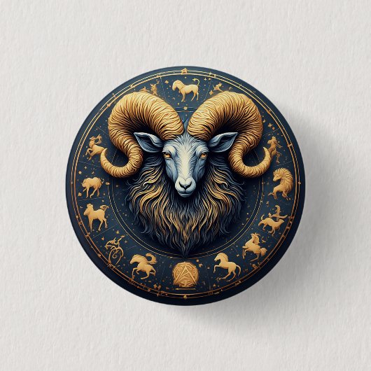 Steinbock-Sternzeichen Button (Vorderseite)