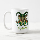 Steinbock-Sternzeichen Grün Braune Meerziege funke Kaffeetasse (Links)