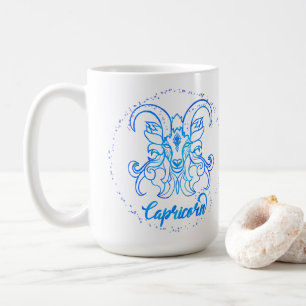 Steinbock-Sternzeichen helles Lichtblau Glitter Kaffeetasse