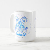 Steinbock-Sternzeichen helles Lichtblau Glitter Kaffeetasse (Vorderseite Links)