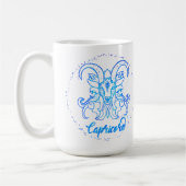 Steinbock-Sternzeichen helles Lichtblau Glitter Kaffeetasse (Links)