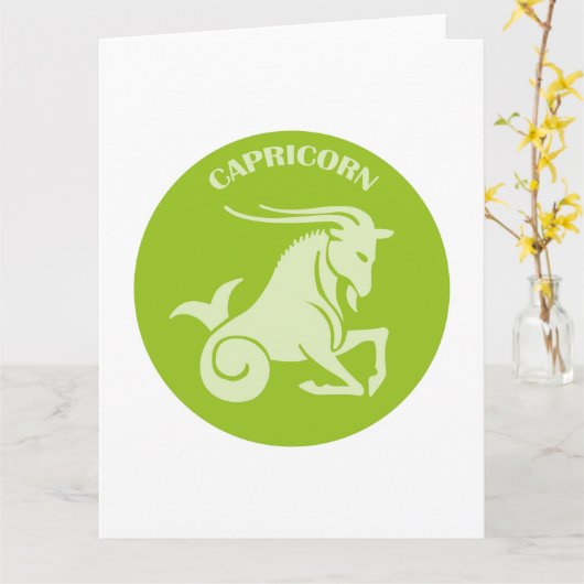 Steinbock, Sternzeichen, Horoskop, Astrologie Karte (Gelbe Blume)