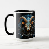 Steinbock-Sternzeichen-Kunst für 22. Dezember–19.  Tasse (Links)
