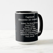 Steinbock-Sternzeichen-Kunst für 22. Dezember–19.  Tasse (VorderseiteRechts)