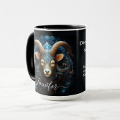 Steinbock-Sternzeichen-Kunst für 22. Dezember–19.  Tasse (Vorderseite Links)