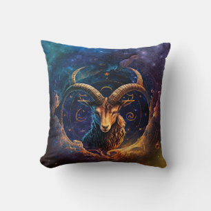 Steinbock-Sternzeichen Wasserfarben-Design Kissen