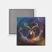 Steinbock-Sternzeichen Wasserfarben-Design Magnet (Vorderseite/Rückseite)