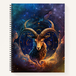 Steinbock-Sternzeichen Wasserfarben-Design Notizblock