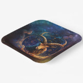 Steinbock-Sternzeichen Wasserfarben-Design Pappteller (Gewinkelt)