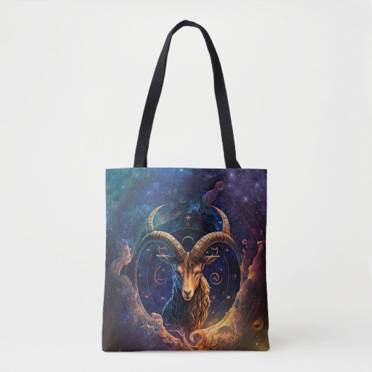 Steinbock-Sternzeichen Wasserfarben-Design Tasche (Vorderseite)