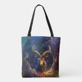 Steinbock-Sternzeichen Wasserfarben-Design Tasche (Rückseite)