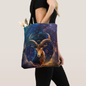 Steinbock-Sternzeichen Wasserfarben-Design Tasche (Von Nahem)