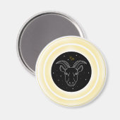 Steinbock-Symbol – Minimales Astrologie-Emblem Magnet (Vorderseite/Rückseite)
