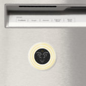 Steinbock-Symbol – Minimales Astrologie-Emblem Magnet (In Situ (Geschirrspüler))