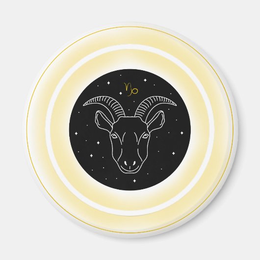 Steinbock-Symbol – Minimales Astrologie-Emblem Magnet (Vorne)