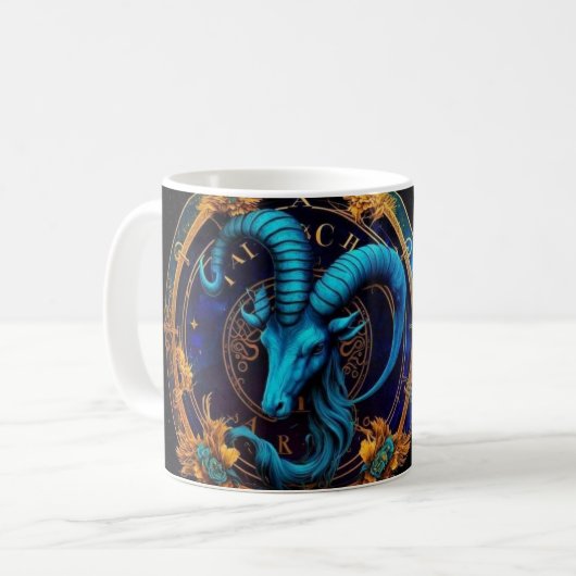 Steinbock-Thematischer Nährwert Kaffeetasse (Vorderseite Links)