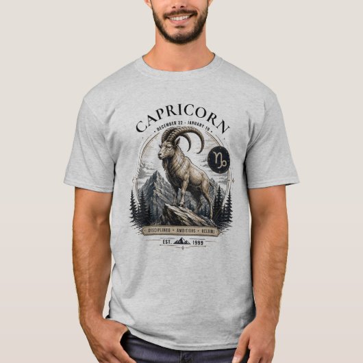 Steinbock-Tier-Shirt zum Sternzeichen T-Shirt (Vorderseite)