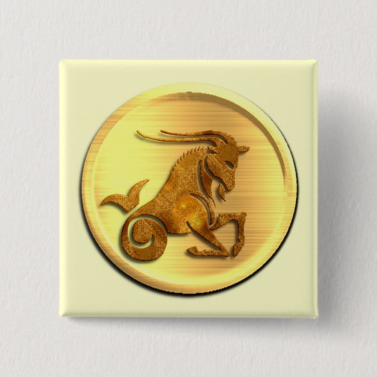 Steinbock-Tierkreis-Quadrat-Button Button (Vorderseite)