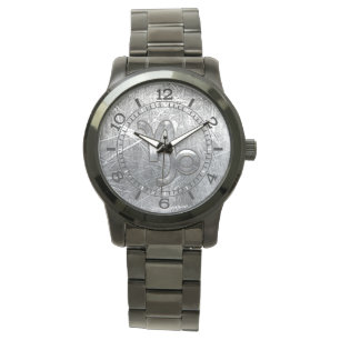 Steinbock-Tierkreis-Symbol-industrielle Art-Skala Armbanduhr