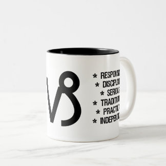 Steinbock-Tierkreis-Zeichen ("die Ziege von der Zweifarbige Tasse