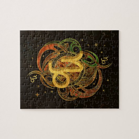 Steinbock-Tierkreis-Zeichen-Erdelement Puzzle (Horizontal)