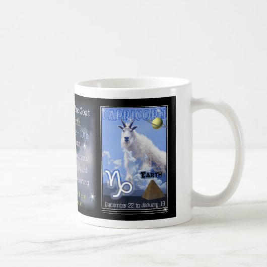 Steinbock-Tierkreisschale oder -Tasse Kaffeetasse (Rechts)