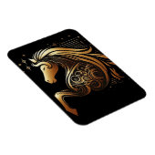 Steinbock Tierkreiszeichen Gold Pferd Astrologie Magnet (Rechte Seite)