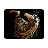 Steinbock Tierkreiszeichen Gold Pferd Astrologie Magnet (Horizontal)