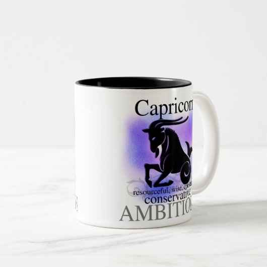 Steinbock über Sie Zweifarbige Tasse (VorderseiteRechts)