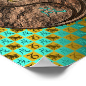 Steinbock und Erdhund Poster (Ecke)