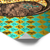 Steinbock und Feuerhund Poster (Ecke)