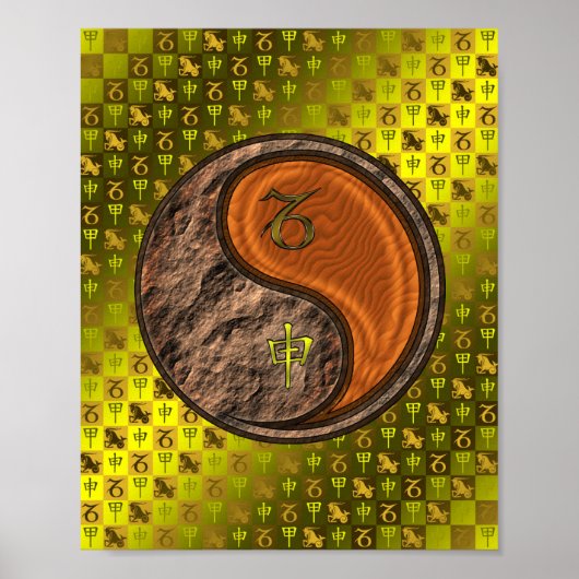 Steinbock und Holzaffe Poster (Vorne)