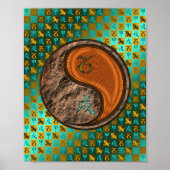 Steinbock und Holzhund Poster (Vorne)