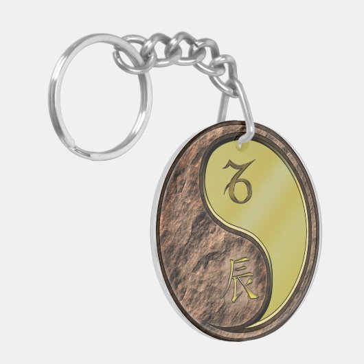 Steinbock und Metalldrache Schlüsselanhänger (Vorderseite links)