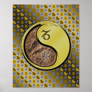 Steinbock und Metallkaninchen Poster